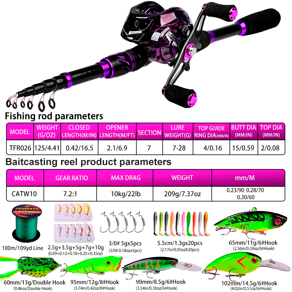 PROBEROS 2.1m Baitcasting/fila - Fishing Equipment Online avis et prix